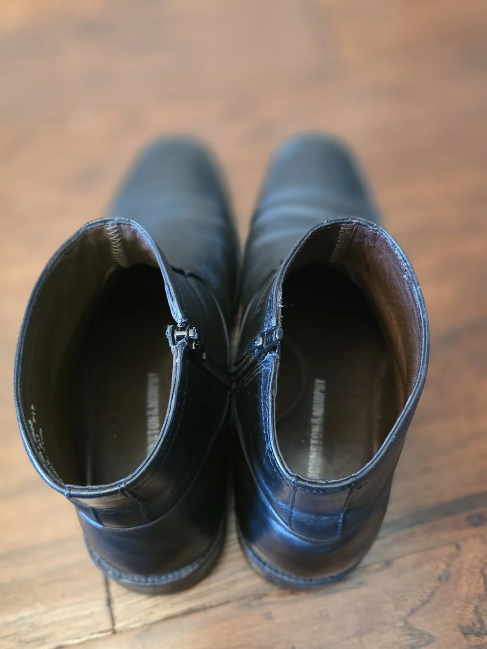 Men's Black Leather Chukka Boots with Side Zipper